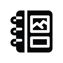 album glyph icon. Strong and solid vector icon for websites, mobile interfaces, presentations, and visual branding. High quality and easy to edit.