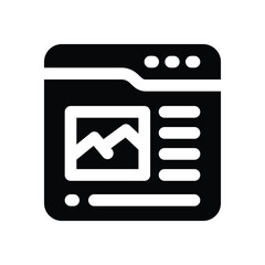 article glyph icon. Strong and solid vector icon for websites, mobile interfaces, presentations, and visual branding. High quality and easy to edit.