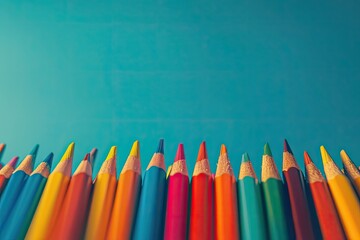 Premium Quality Picture of a Vibrant Assortment of Colorful Pencils