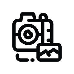 photography line icon. Clean and minimalist vector icon for websites, mobile apps, presentations, and logos. Fully scalable and customizable for any project.