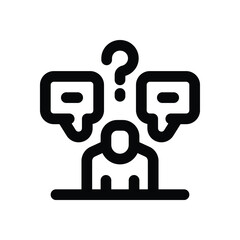 opinion line icon. Clean and minimalist vector icon for websites, mobile apps, presentations, and logos. Fully scalable and customizable for any project.