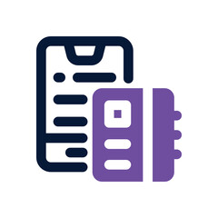 travel diary app duotone icon. Sleek and modern vector icon for websites, mobile apps, marketing materials, and corporate design. Fully scalable and ready to use.