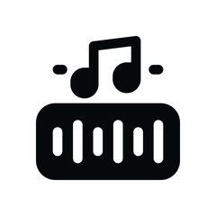 audio glyph icon. Strong and solid vector icon for websites, mobile interfaces, presentations, and visual branding. High quality and easy to edit.