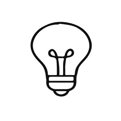 Illustration icon of a light bulb representing bright ideas, innovation, creativity, startup, technology, and smart solutions. Perfect for tech apps, brainstorming, education, and ideation visual.