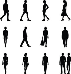 Minimalist Human Silhouette Icon Set – High-Resolution Vector Design. 