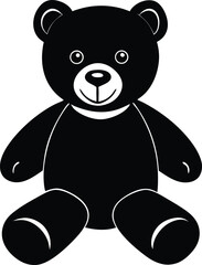 Teddy Bear Vector Silhouette Art Icon
