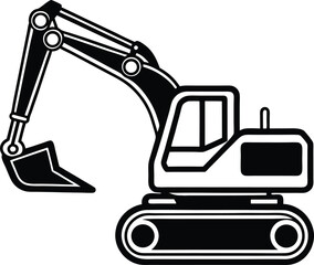 excavator on a white