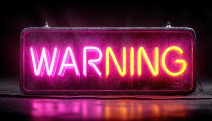 Obraz premium Vintage Neon Warning Sign.