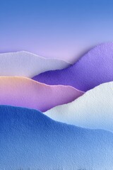 Blue Purple Pink Watercolor Gradient Mountain Landscape