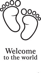 Minimalist Baby Footprint Outline Illustration on White Background
