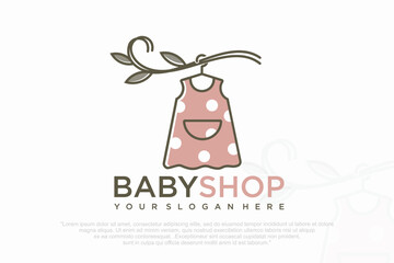 kids store clothing logo design . vector illustration