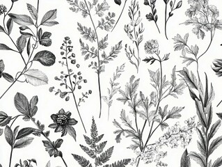 high resolution visual of Hand drawn botanical wedding background