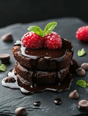 vibrant picture of chocolate fondant concept of delicious sweet food