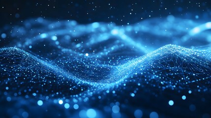 Abstract tech blue futuristic background: electronic connections and electrical flow patterns form a web-inspired wallpaper backdrop
