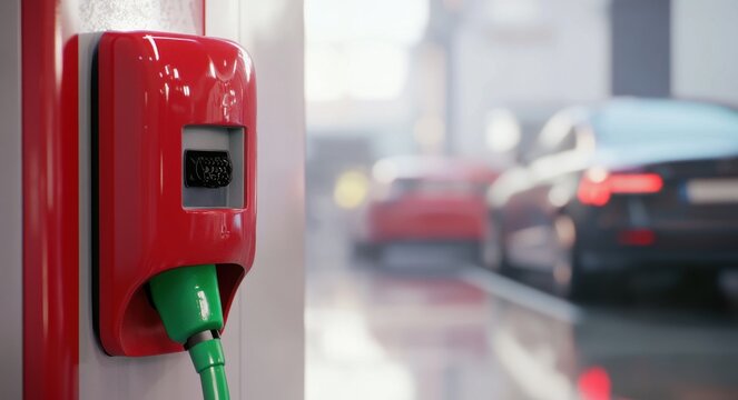 Electric car charging station - Powered by Adobe