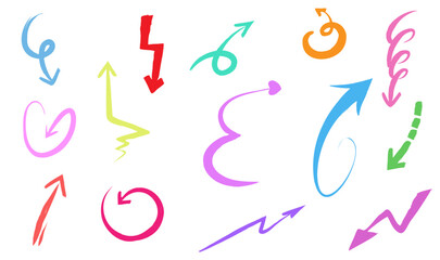 Hand painted graffiti creative color arrow collection design