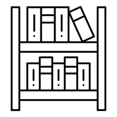 Bookshelf line icon
