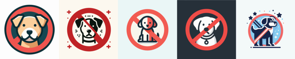 dog prohibition image vector style flatdesign simple and minimalist logo