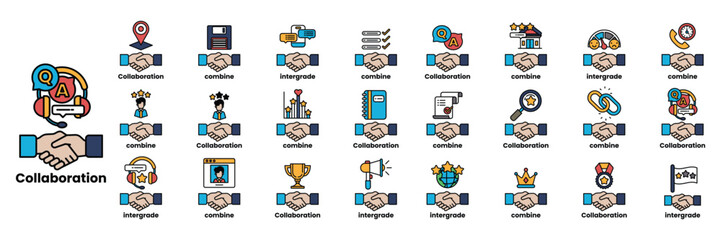 Set of illustrations in the concept of Hands of people checking hands and things in line art style