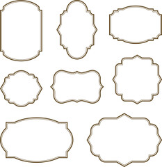 Set of Vintage Decorative Frames: Elegant Labels and Ornate Borders