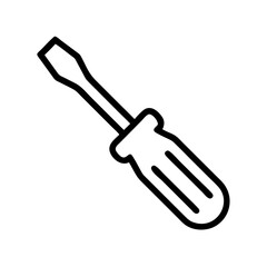 Outline drawing of a flathead tool used for tightening or loosening screws and bolts by hand tool use