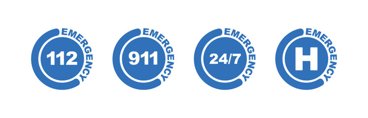 emergency icon on white background	