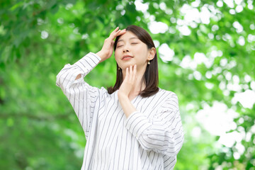 女性の美容イメージ　グリーンバック