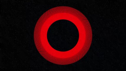 Pulsating concentric red circles. Modern luminous  Abstract pulsating rings motion background. Colorful circular