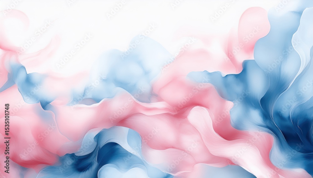 Poster dreamy pink and blue abstract fluid background with soft silky textures and light gradients for modern web design, luxury branding, or editorial print artwork

