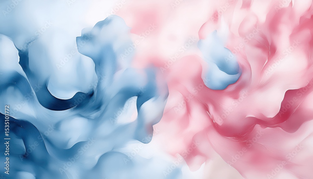 Poster dreamy pink and blue abstract fluid background with soft silky textures and light gradients for modern web design, luxury branding, or editorial print artwork

