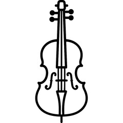 Fototapeta premium Cello outline icon vector minimal black and white