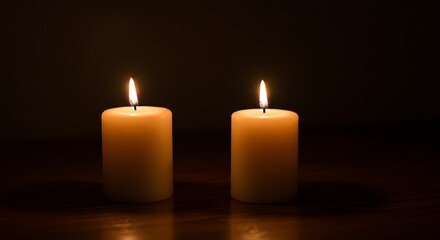 Candle Flames in Dark Room