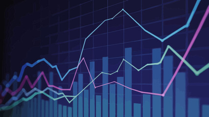 Dynamic financial growth chart showcasing upward trends ideal for presentations reports and business branding designs