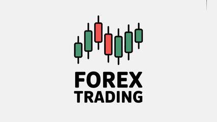 Obraz premium Scalable forex trading logo design featuring candlestick chart for financial branding and business applications
