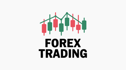 Stylish forex trading logo design featuring candlestick chart suitable for branding and financial websites