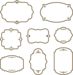 Set of Vintage Decorative Frames: Elegant Labels and Ornate Borders