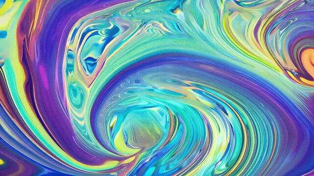 Iridescent shifting psychedelia swirls endlessly square format providing trippy K cinemagraph backdrop THC product promos festival teasers retro futuristic social posts