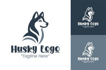 Elegant Husky Dog Logo for Animal Business with Strong Visual Identity
