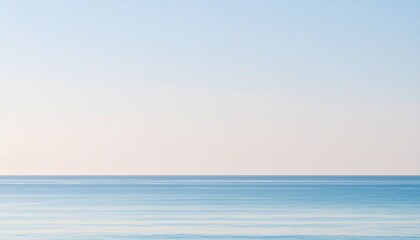 Fototapeta premium Serene Ocean Horizon Minimalist Seascape Calm Blue Water Sky.