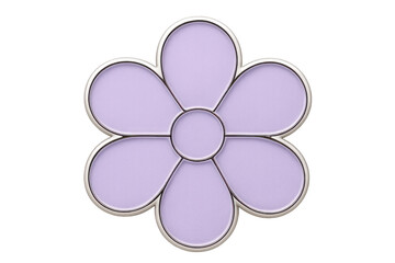 Fototapeta premium Purple daisy flower featuring silver border, standing elegantly against transparent backdrop, highlighting delicate design potential for creative projects