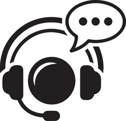 Call center operator with headset icon vector illustration