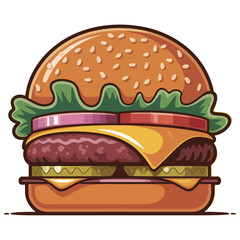 hamburger on white background