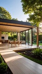 Modern Outdoor Living Space Design Minimalist Architecture.