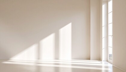Sunlight Streaming Through Window in Minimalist Room.