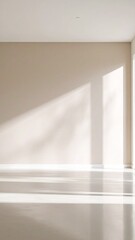 Sunlit Minimalist Empty Room Interior Design Mockup.