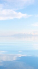Serene Sky and Calm Water Reflection Peaceful Nature Scene.