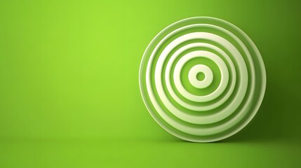 Elegant Animated Bullseye Illustration with Refined Digital Gradients on a Crisp Chroma Key Green Backdrop for Motion Graphics and Advertising