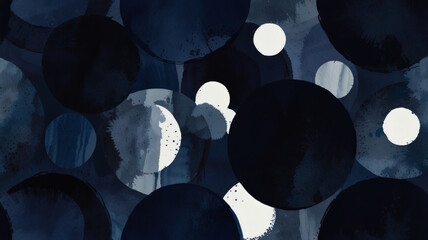 Abstract Art Composition, Dark and Light Circles, Creative Design, Graphic Illustration, Modern Style