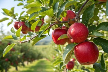 red apples on a tree