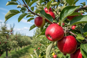 red apples on a tree